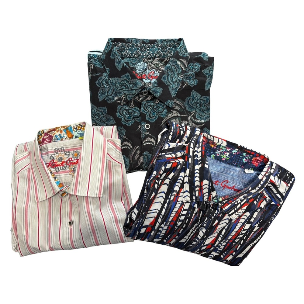 Robert Graham Mens Long Sleeve Button Down Shirt Lot of 3